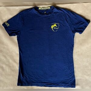 Alphalete T-shirt Men's Large Blue Performance Fit Stretch Short Sleeve